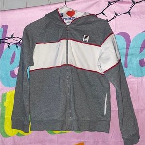 Woman’s Fila Grey Zip Up Sweatshirt